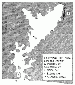 CHART OF SANTIAGO HARBOR.