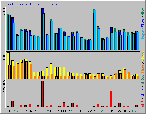 Daily usage for August 2025