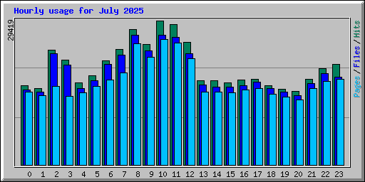 Hourly usage for July 2025