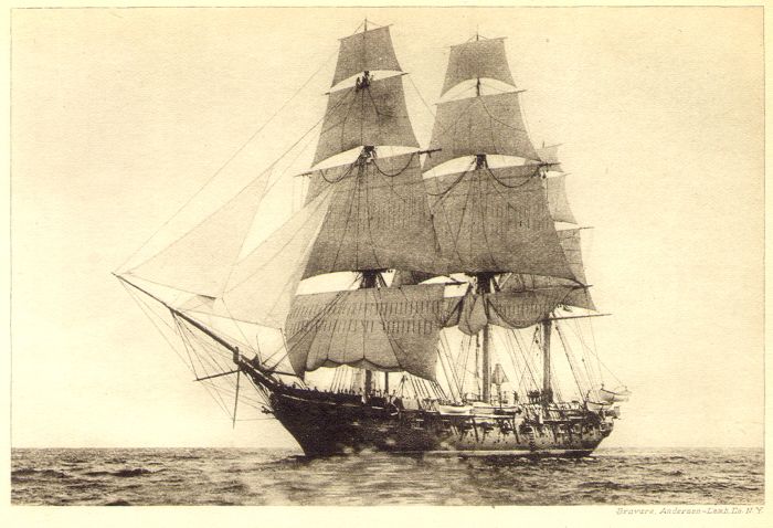 A FRIGATE OF 1812 UNDER SAIL