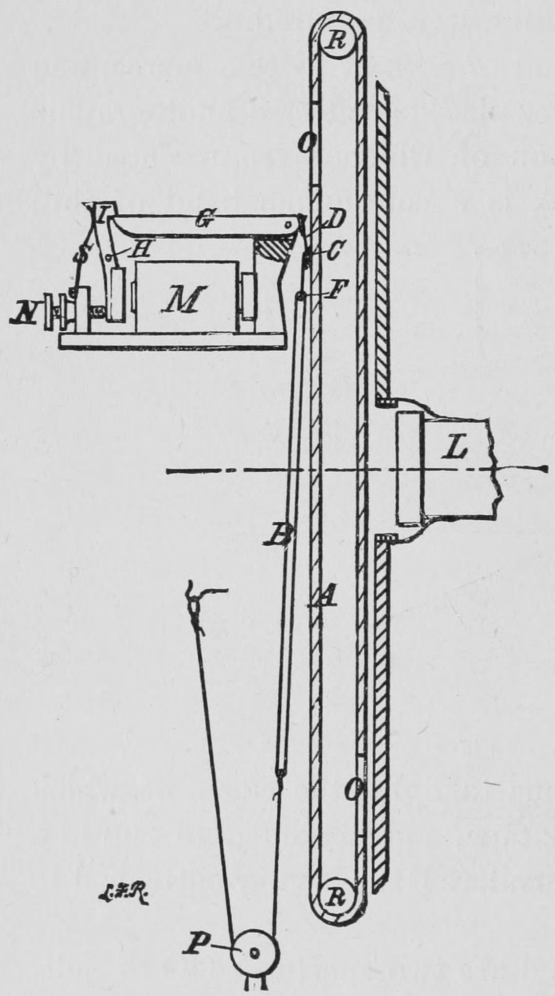 Side view of electro-photographic exposor