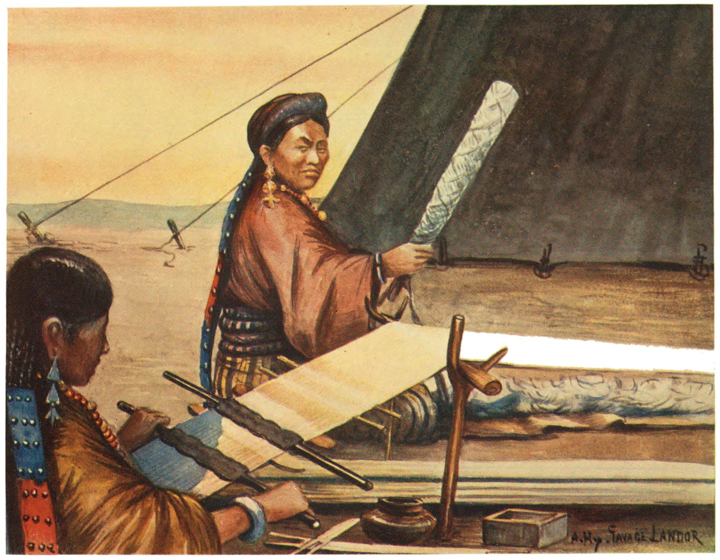 Tibetan Women weaving