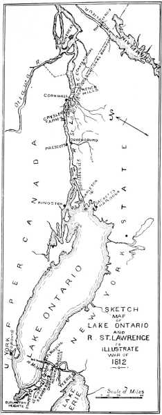 SKETCH MAP OF LAKE ONTARIO AND R. ST. LAWRENCE TO ILLUSTRATE WAR OF 1812