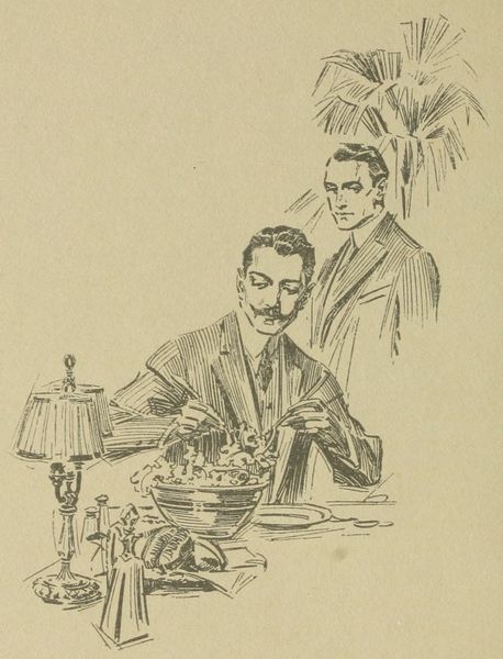 A man serving himself salad