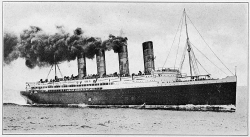 Image unavailable: A Photo of The Lusitania under steam