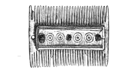 Fig. 235.—Double-edged Comb of Bone from Broch of Burrian (half actual size).
