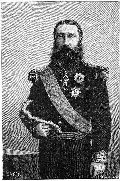 Leopold II. Koning der Belgen en Souverein van den Congo vrijstaat.