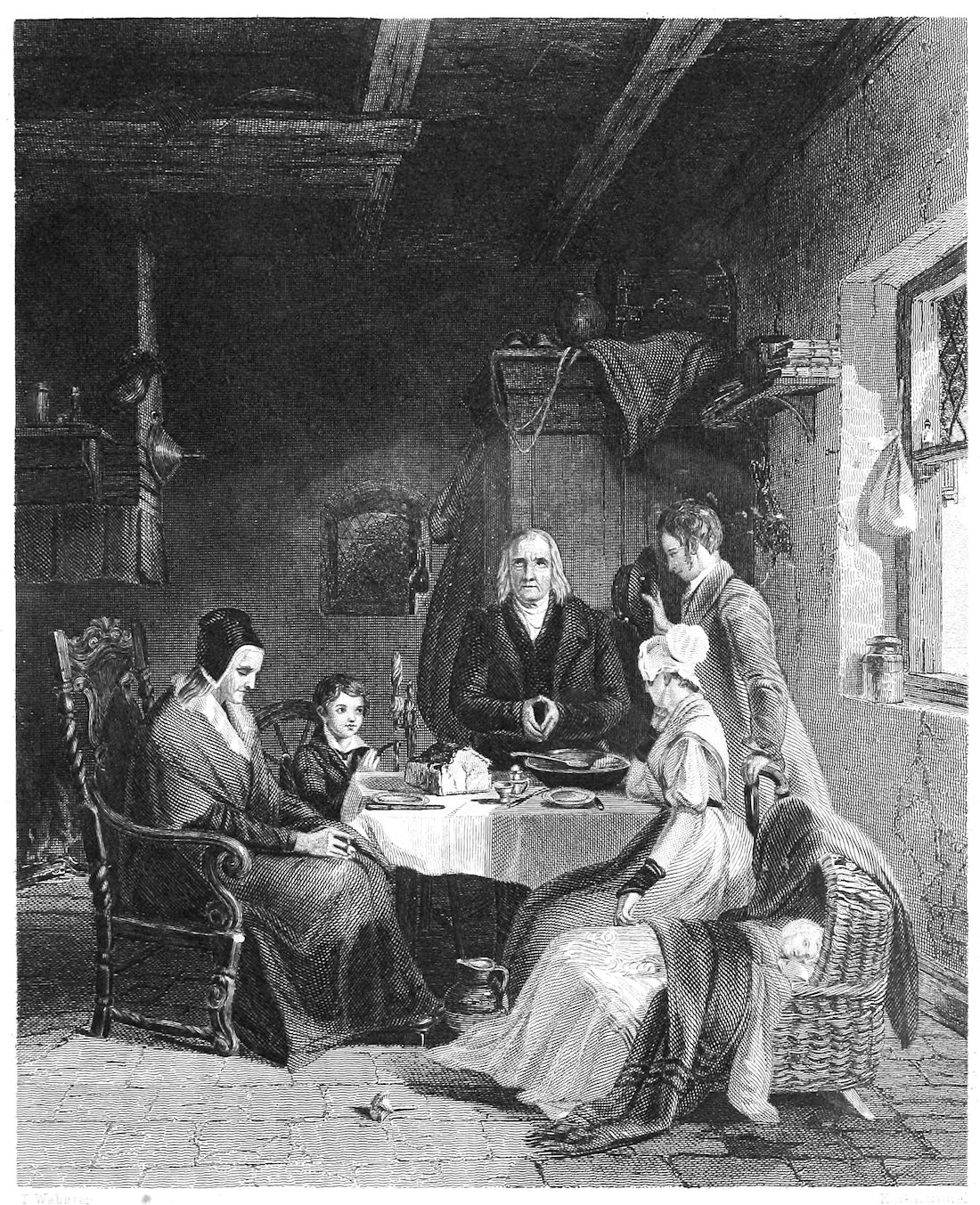 a gathered around a table