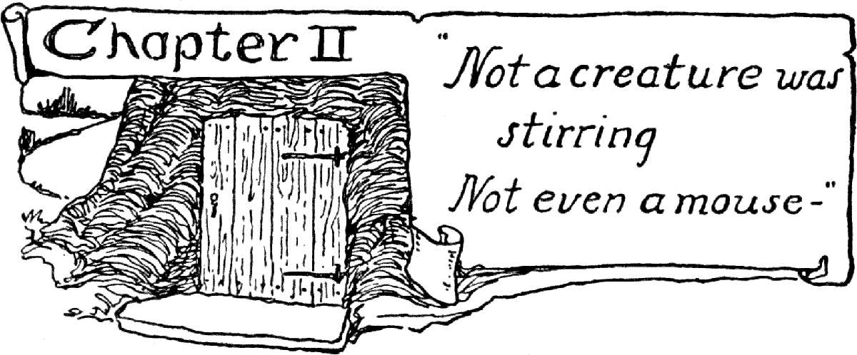 Chapter II
“Not a creature was stirring
Not even a mouse—”